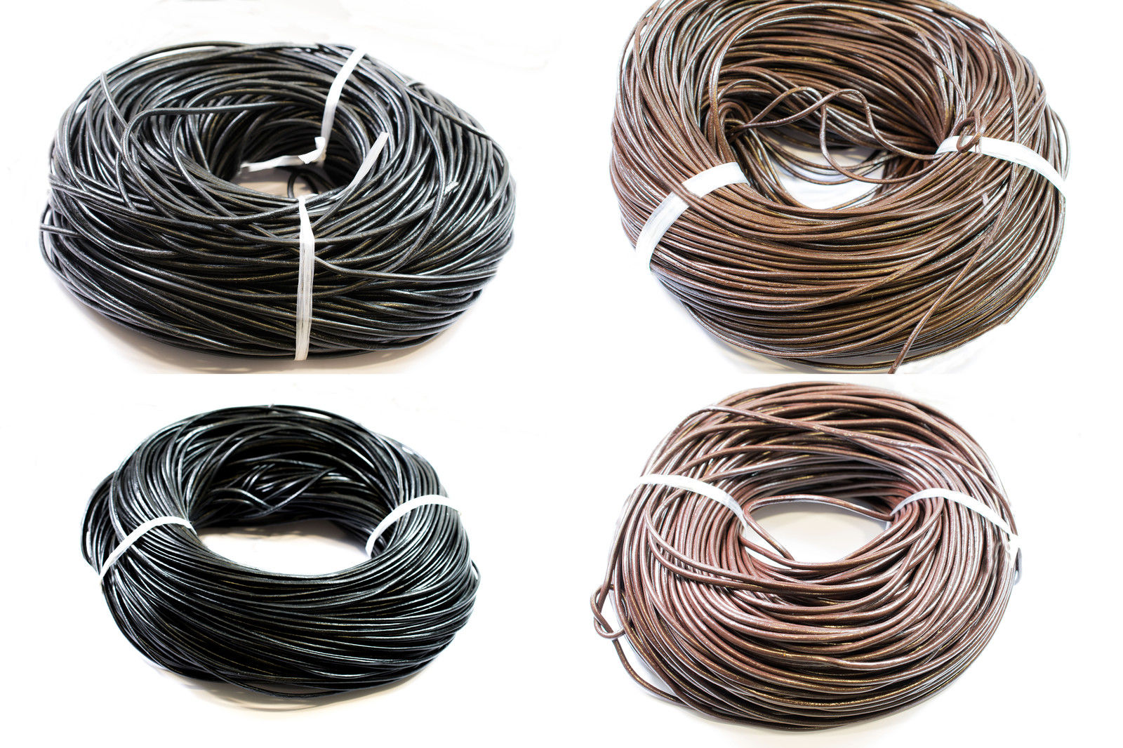 Naturlederbänder rund glatt 100m Länge (Grundpreis 0,45 €-m)